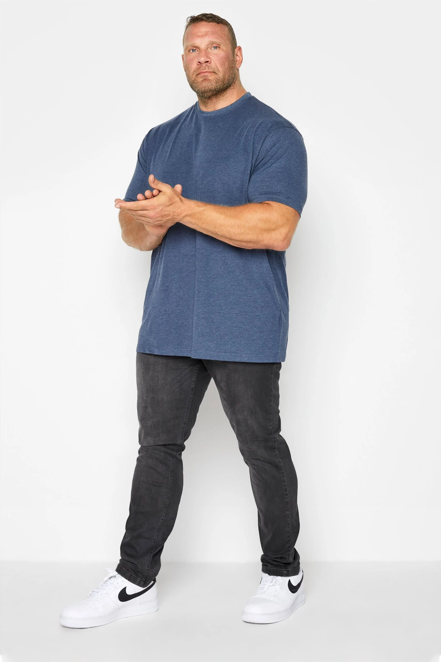 D555 Big & Tall Grey Tapered Stretch Jeans 2 D555 Big & Tall Grey Tapered Stretch Jeans - Image 2