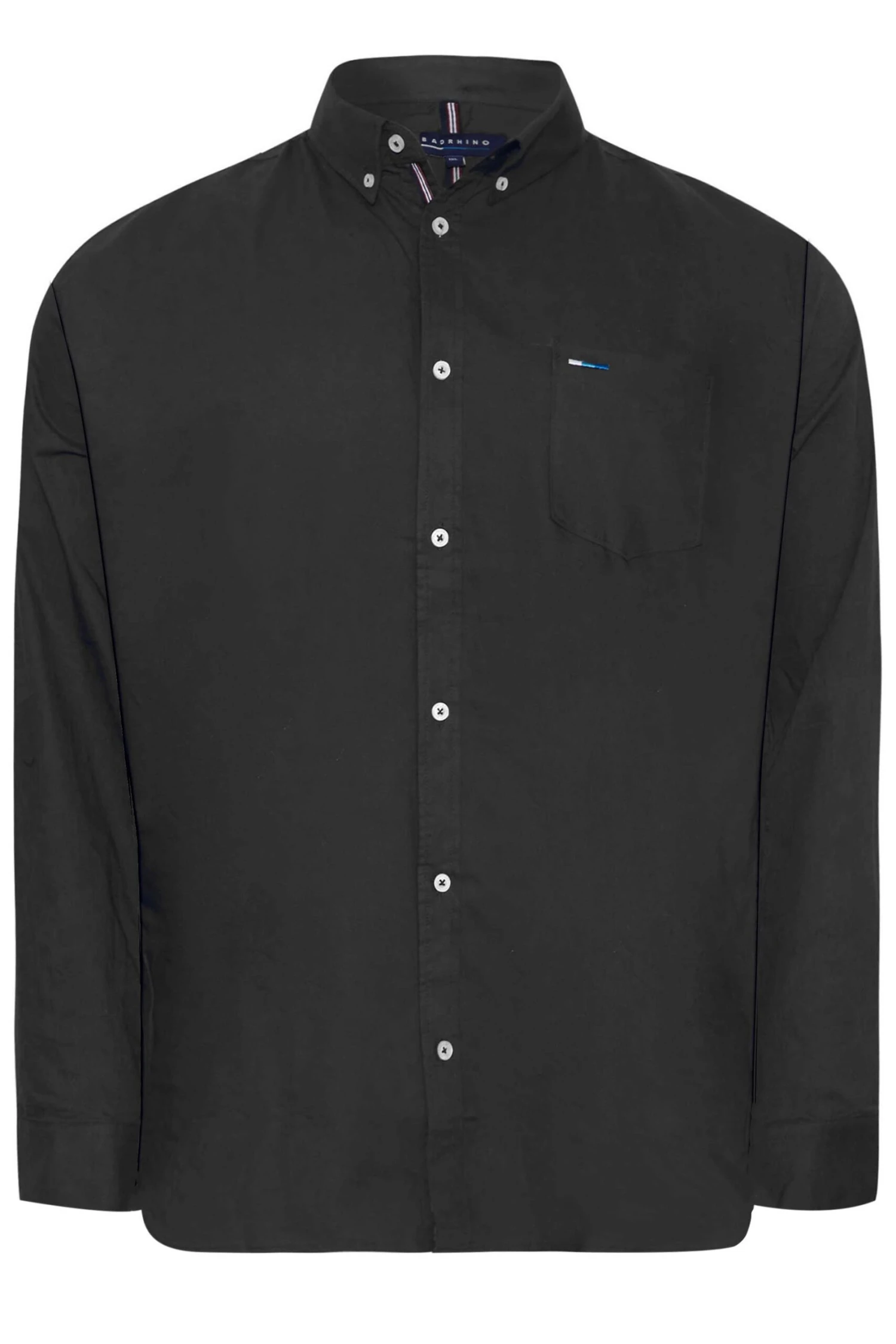 BadRhino Big & Tall Black Long Sleeve Oxford Shirt 3 BadRhino Big & Tall Black Long Sleeve Oxford Shirt - Image 3