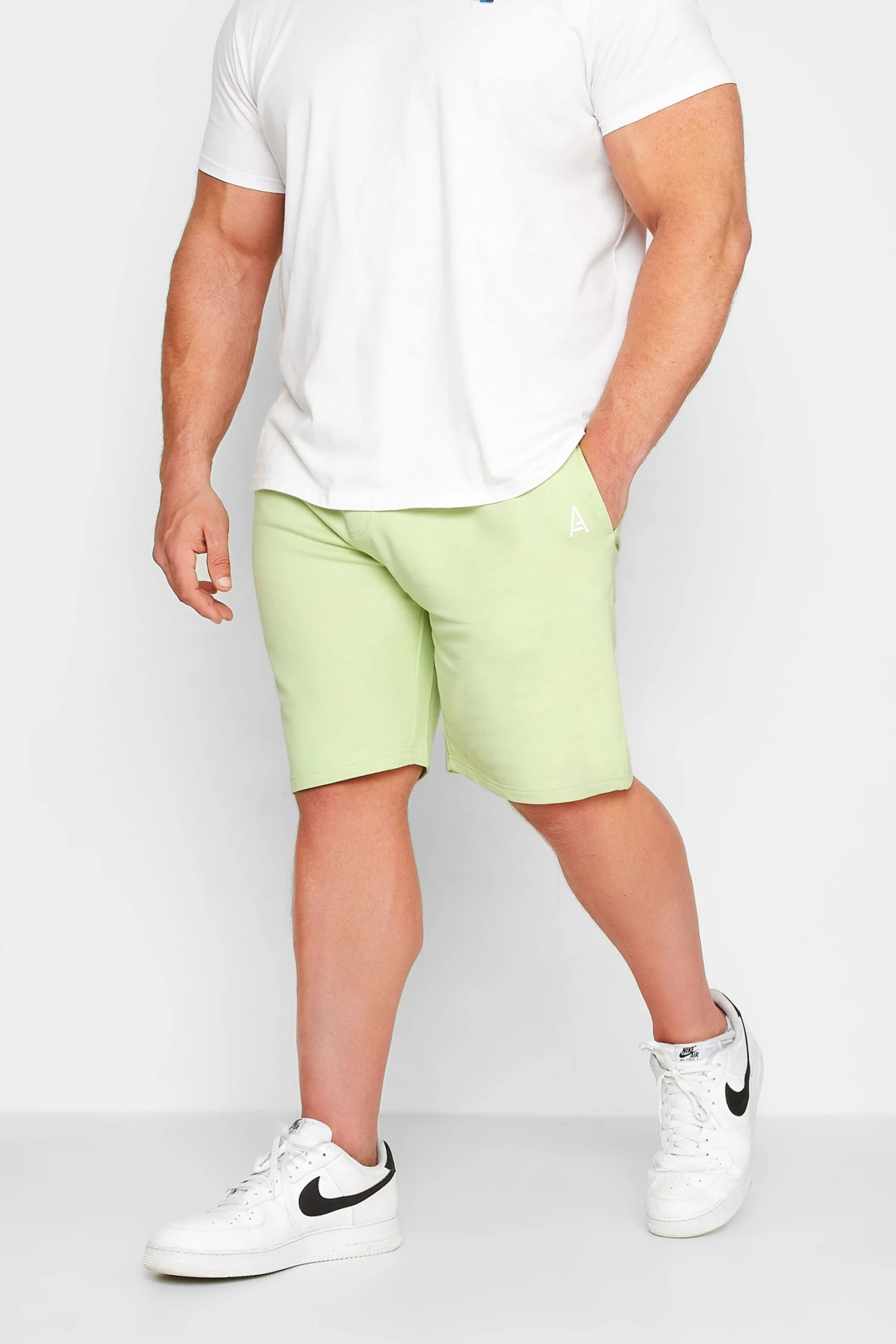 STUDIO A Big & Tall Green Jogger Shorts 1 STUDIO A Big & Tall Green Jogger Shorts