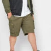 BadRhino Big & Tall Khaki Green Stretch Cargo Shorts