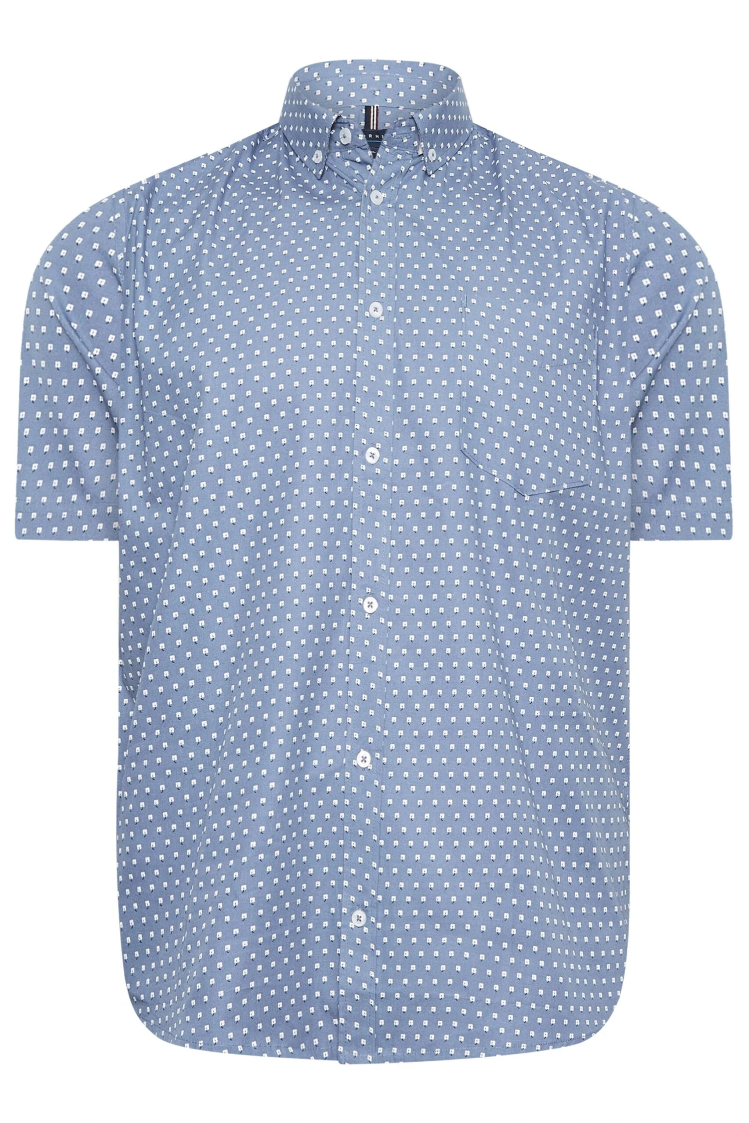 BadRhino Big & Tall Blue Floral Short Sleeve Shirt 3 BadRhino Big & Tall Blue Floral Short Sleeve Shirt - Image 3