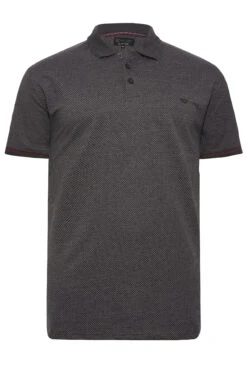 KAM Big & Tall Charcoal Grey Polka Dot Polo Shirt 5 KAM Big & Tall Charcoal Grey Polka Dot Polo Shirt -Menswear Mode Sales Store 50ce66bb b508 4b 207766 X