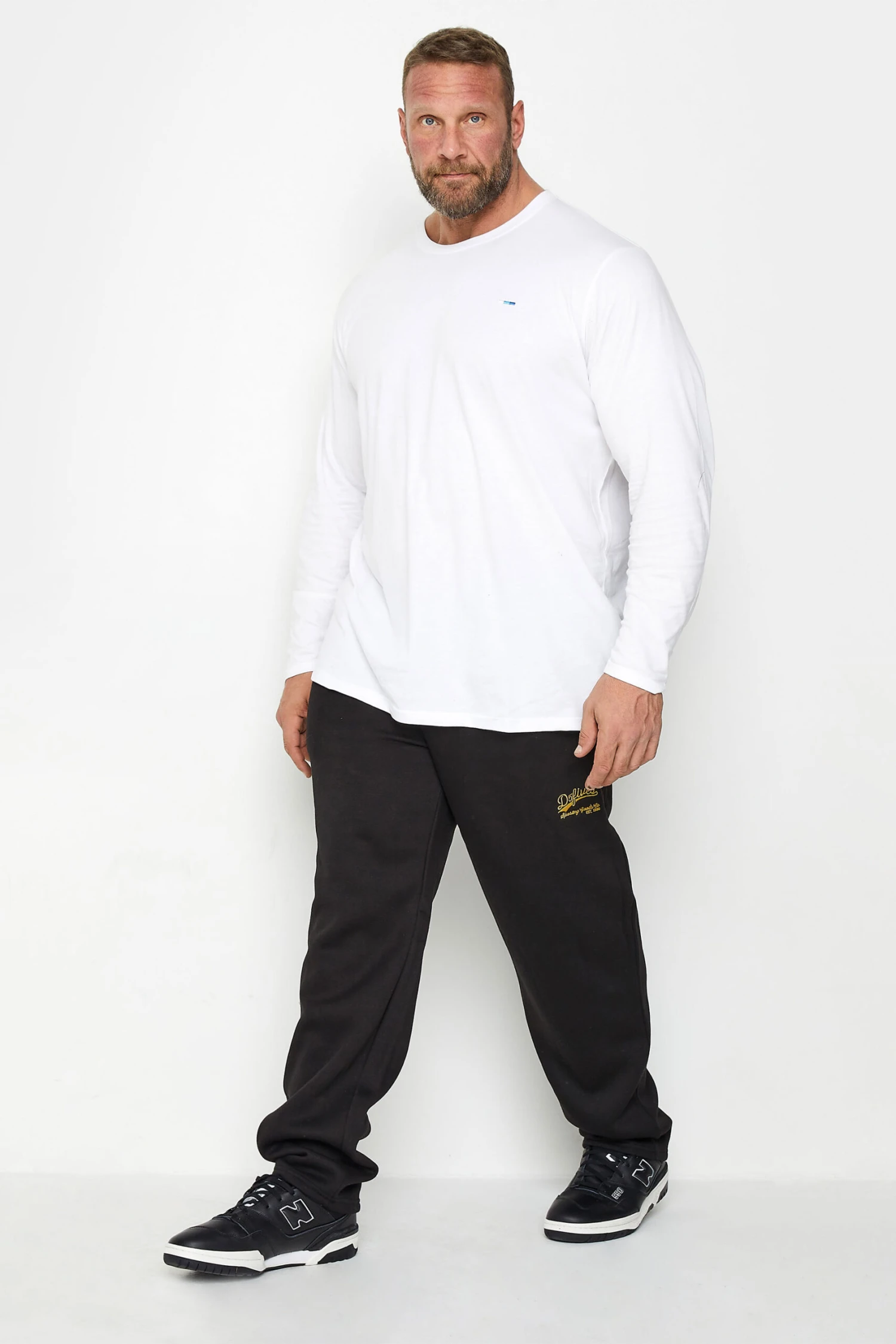 D555 Big & Tall Black Open Hem Jogger 2 D555 Big & Tall Black Open Hem Jogger - Image 2
