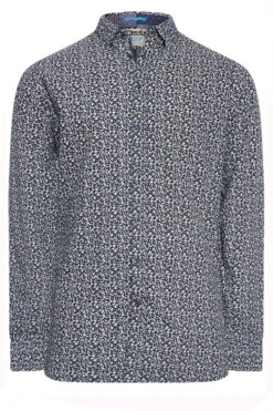D555 Big & Tall Blue Printed Shirt -Menswear Mode Sales Store 5181c718 e606 47 208372 X