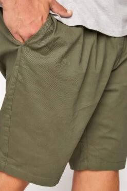 BadRhino Big & Tall Khaki Green Elasticated Waist Chino Shorts -Menswear Mode Sales Store 5220b2b3 37a7 4b 204932 D