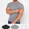 LUKE 1977 Big & Tall 3 PACK Grey Core T-Shirts