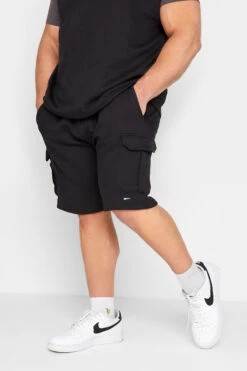 BadRhino Big & Tall Black Essential Cargo Jogger Shorts