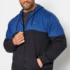 BadRhino Big & Tall Navy Blue Cut & Sew Zip Through Hoodie