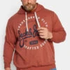 JACK & JONES Big & Tall Red Hooded Logo Print Sweatshirt
