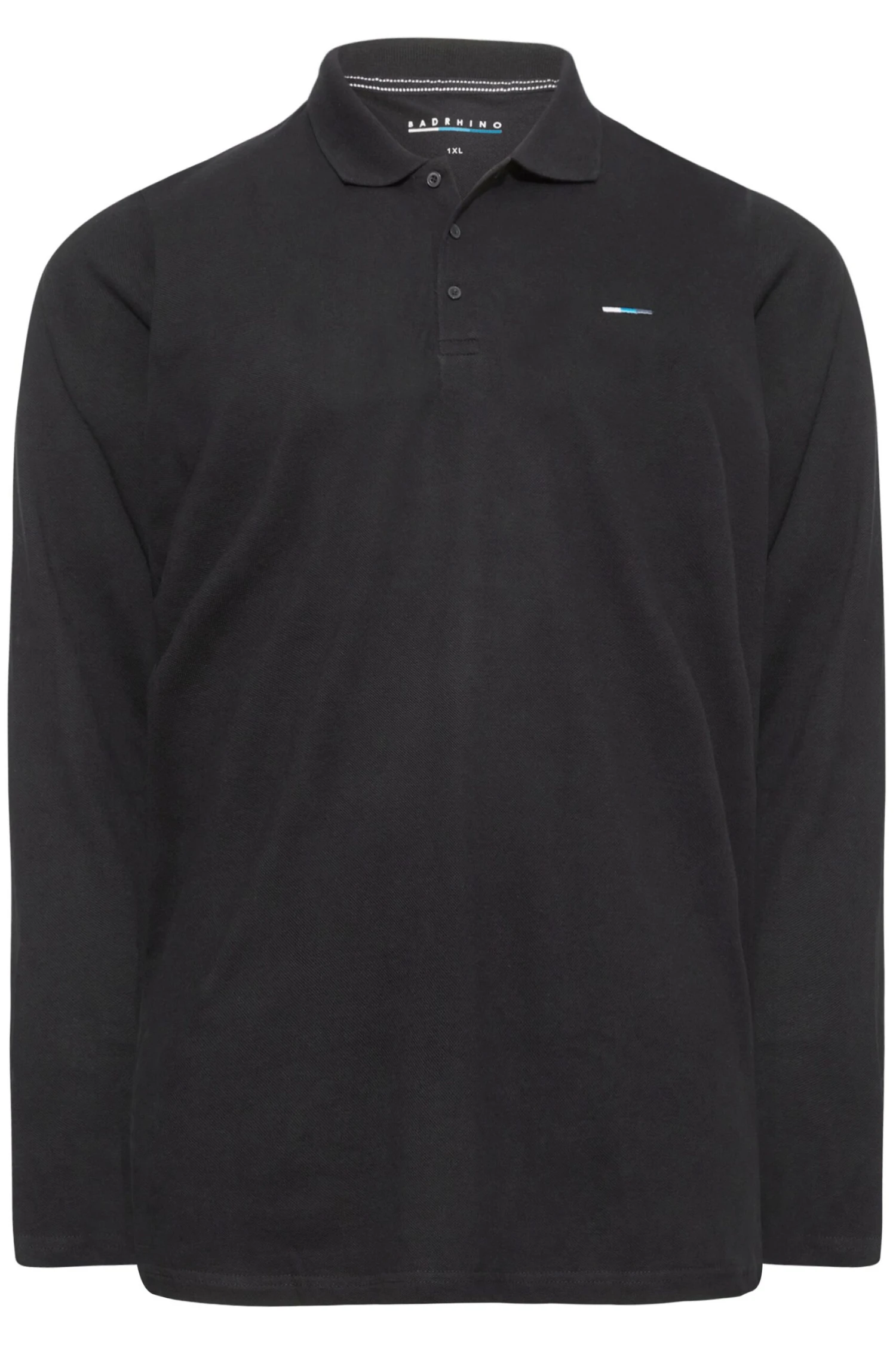 BadRhino Big & Tall Black Long Sleeve Core Polo Shirt 3 BadRhino Big & Tall Black Long Sleeve Core Polo Shirt - Image 3