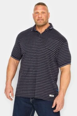 D555 Big & Tall Black Stripe Polo Shirt