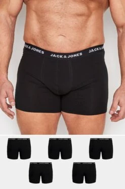 JACK & JONES Big & Tall 5 PACK Black Boxers