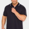 D555 Big & Tall Navy Blue Jersey Polo Shirt