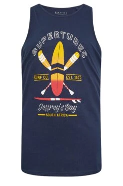 BadRhino Big & Tall Navy Blue 'Supertubes' Slogan Vest Top 5 BadRhino Big & Tall Navy Blue 'Supertubes' Slogan Vest Top -Menswear Mode Sales Store 5ac437ea ca48 4e 207932 X