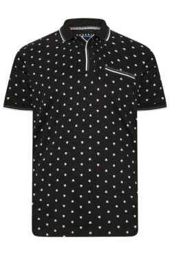 BadRhino Big & Tall Black Skull Print Polo Shirt -Menswear Mode Sales Store 5b74b809 2ee2 4c 207335 X