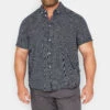 BadRhino Big & Tall Navy Blue Spot Print Short Sleeve Shirt