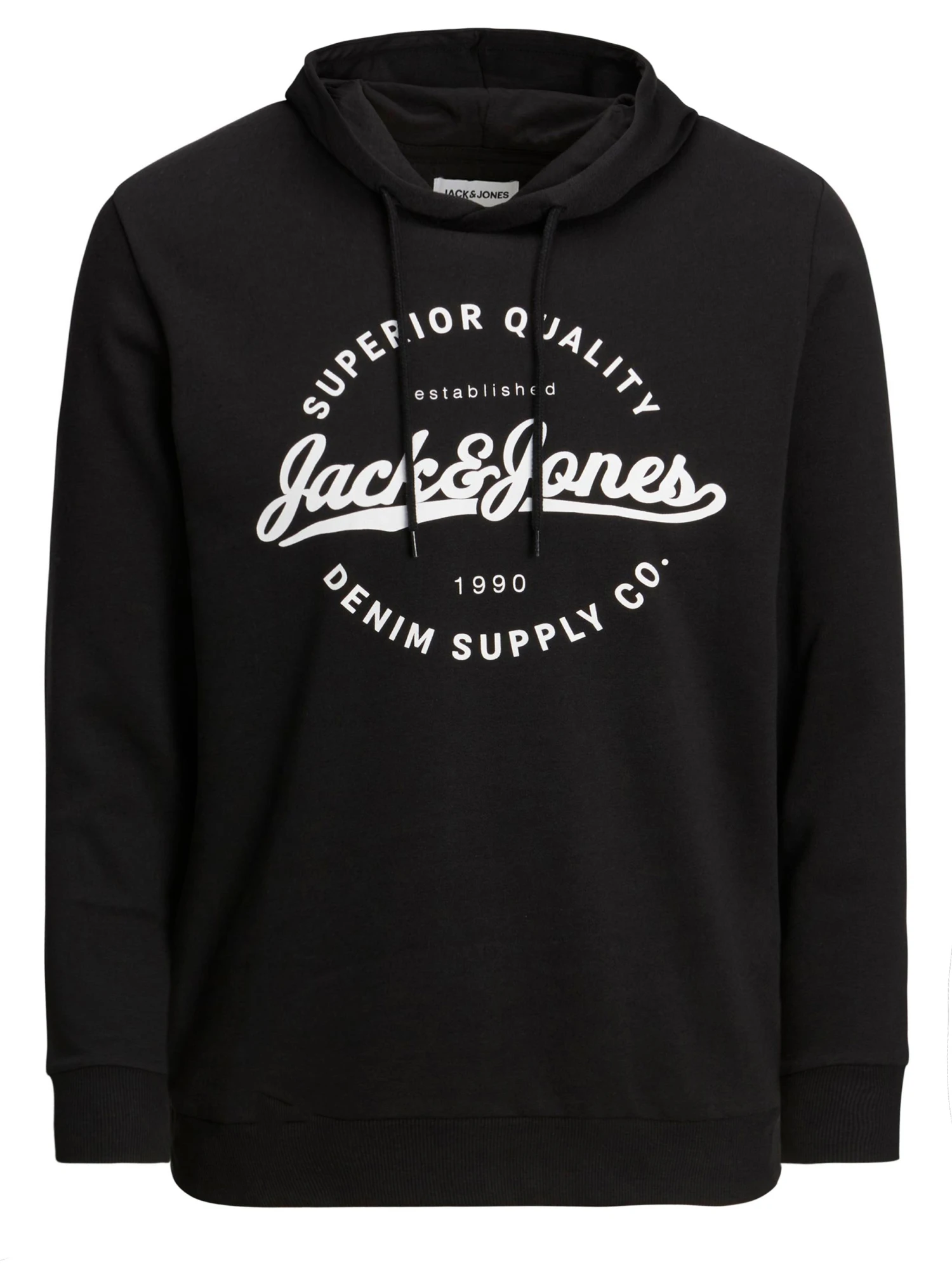 JACK & JONES Big & Tall Black Classic Logo Hoodie 2 JACK & JONES Big & Tall Black Classic Logo Hoodie - Image 2