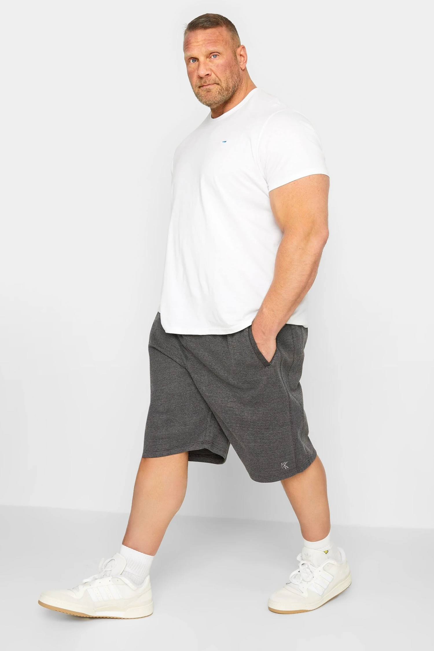 KAM Big & Tall Charcoal Grey Dobby Print Shorts 2 KAM Big & Tall Charcoal Grey Dobby Print Shorts - Image 2