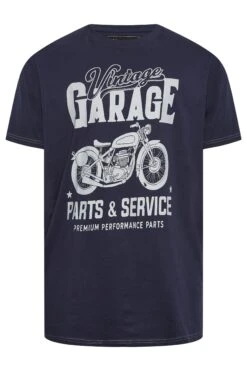 KAM Big & Tall Navy Blue Vintage Garage Motorcycle T-Shirt 5 KAM Big & Tall Navy Blue Vintage Garage Motorcycle T-Shirt -Menswear Mode Sales Store 5e85b50f 331c 42 207709 X