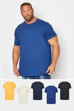 BadRhino For Less Lightweight Black/Navy/Sodalite Blue/Flax Yellow/ Marshmellow White 5 Pack T-Shirts