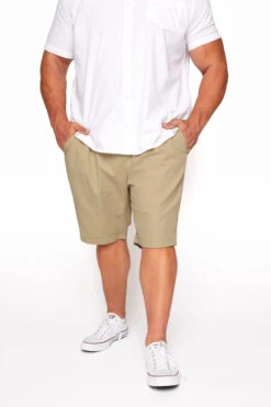 BadRhino Big & Tall Stone Brown Elasticated Waist Chino Shorts