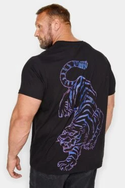BadRhino Big & Tall Black Tokyo Tiger Print T-Shirt -Menswear Mode Sales Store 607e937e 1f3b 40 208594 B