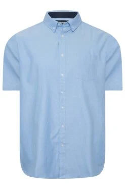 D555 Big & Tall Light Blue Short Sleeve Oxford Shirt -Menswear Mode Sales Store 608b3f7b 7a44 43 207585 X