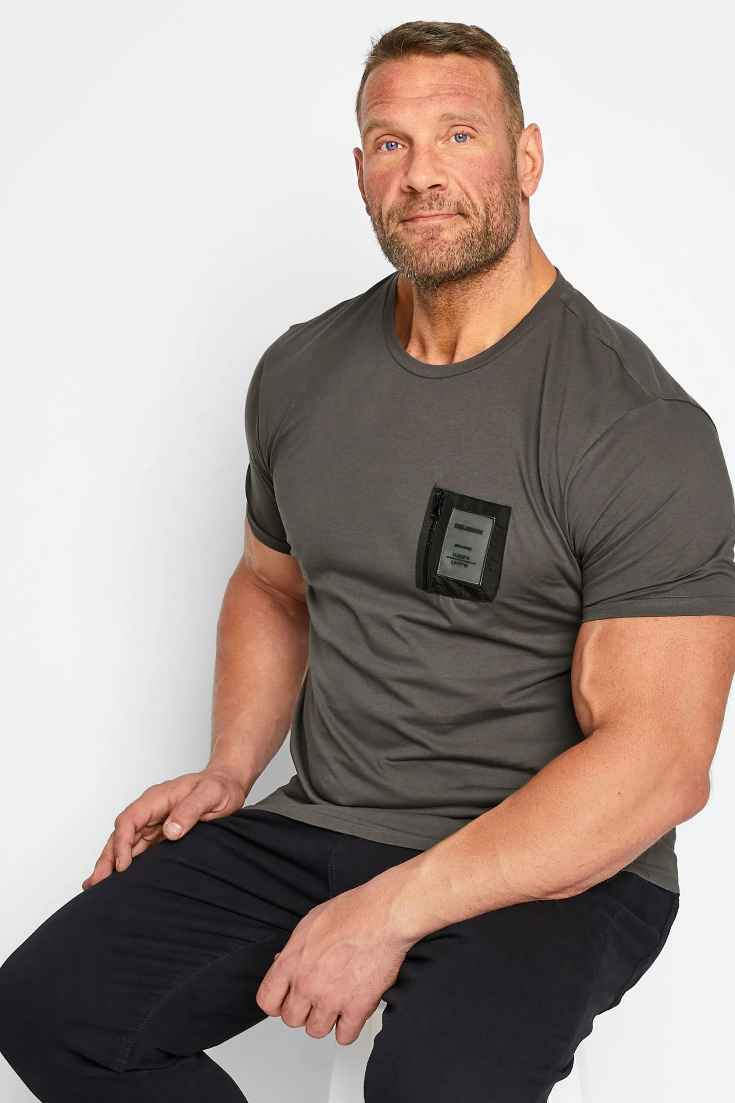 RELIGION Big & Tall Grey Slider T-Shirt 1 RELIGION Big & Tall Grey Slider T-Shirt