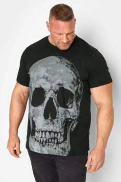 BadRhino Big & Tall Black Large Skull T-Shirt