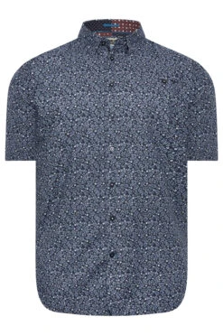 D555 Big & Tall Navy Blue Floral Button Shirt -Menswear Mode Sales Store 653e9be9 9670 45 207581 X