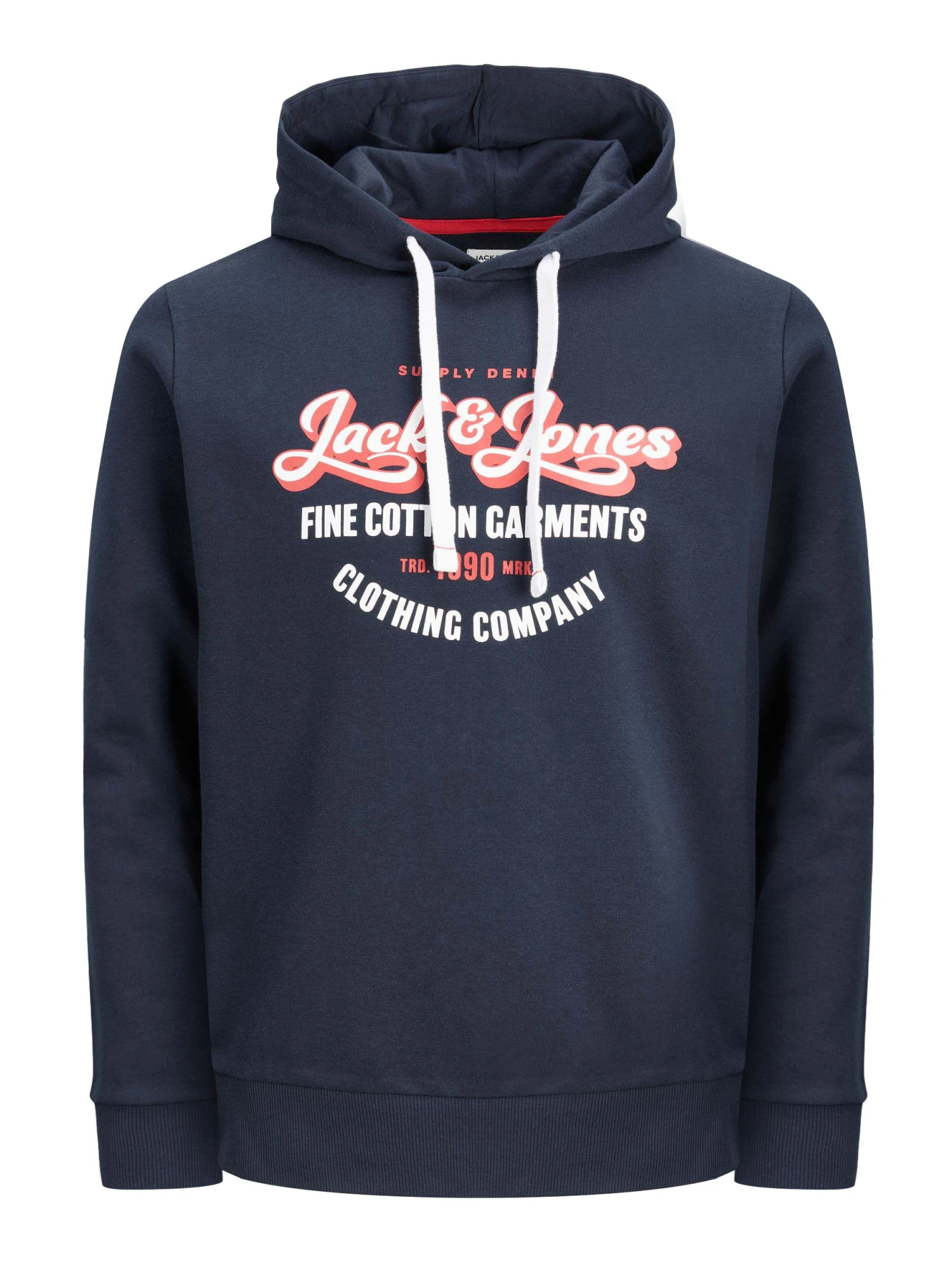 JACK & JONES Big & Tall Navy Blue Logo Print Hoodie 2 JACK & JONES Big & Tall Navy Blue Logo Print Hoodie - Image 2