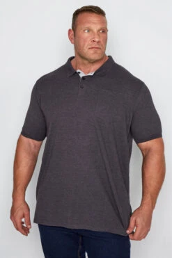 D555 Big & Tall Charcoal Grey Core Polo Shirt