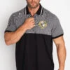 BadRhino Big & Tall Black Crest Zip Polo Shirt