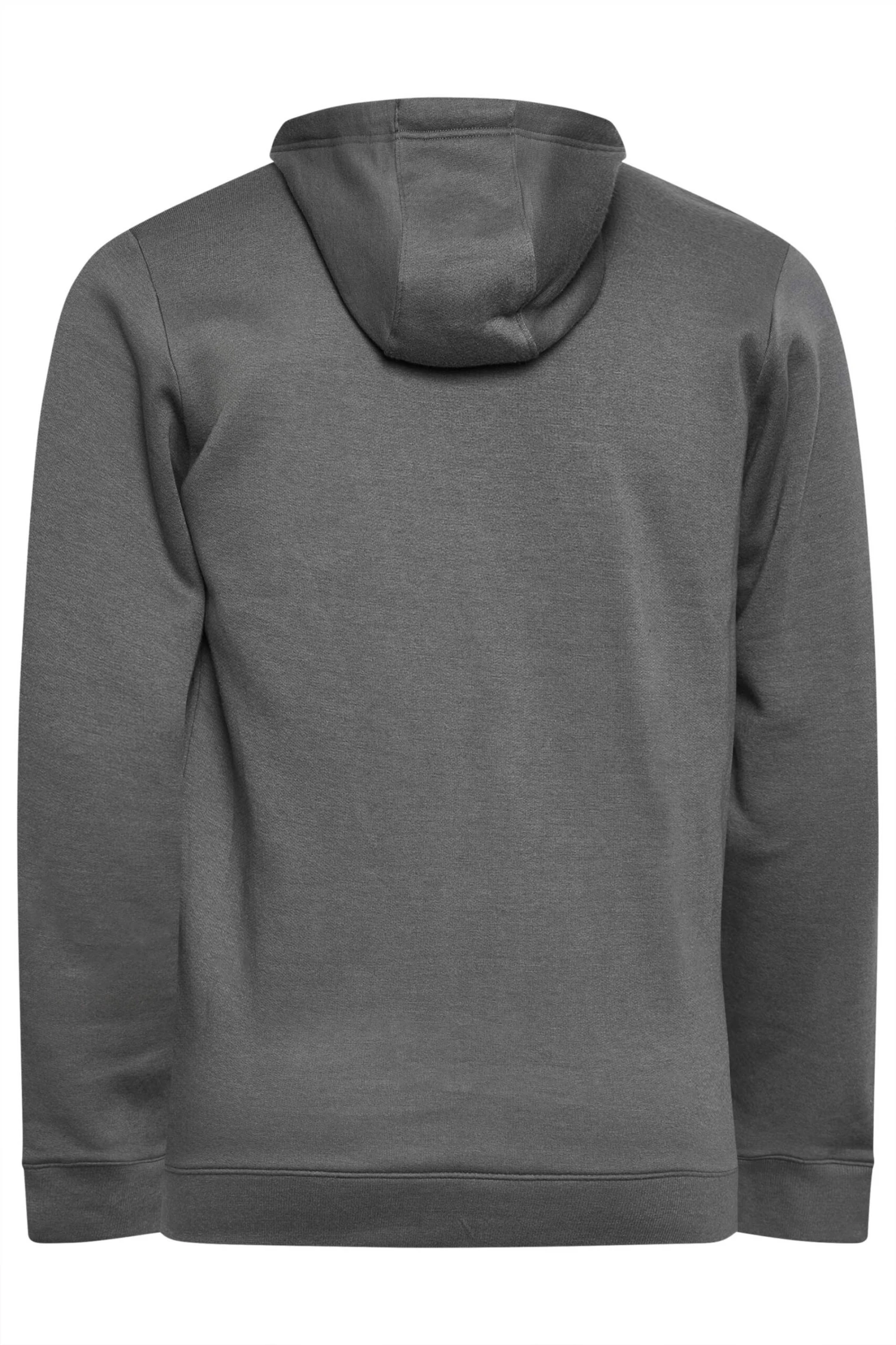 BadRhino Big & Tall Grey Zip Through Long Sleeve Hoodie 3 BadRhino Big & Tall Grey Zip Through Long Sleeve Hoodie - Image 3