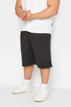 KAM Big & Tall Charcoal Grey Herringbone Shorts