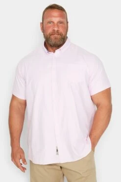 D555 Big & Tall Pink Short Sleeve Oxford Shirt