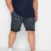 D555 Big & Tall Navy Blue Printed Chino Short