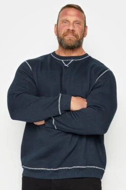 BadRhino Navy Blue Contrast Stitch Sweatshirt