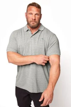 BadRhino Big & Tall Grey Marl Core Polo Shirt