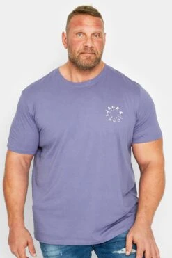 JACK & JONES Big & Tall Purple Crew Neck Logo T-Shirt