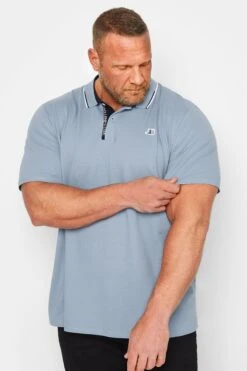 JACK & JONES Big & Tall Light Blue Logo Polo Shirt