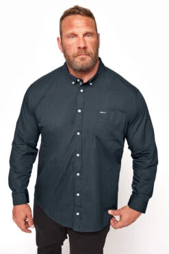 BadRhino Big & Tall Navy Blue Poplin Long Sleeve Shirt
