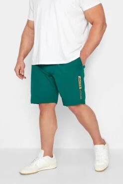 JACK & JONES Big & Tall Green Logo Jogger Shorts