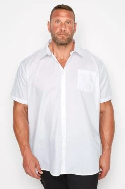 D555 White Basic Short Sleeve Shirt