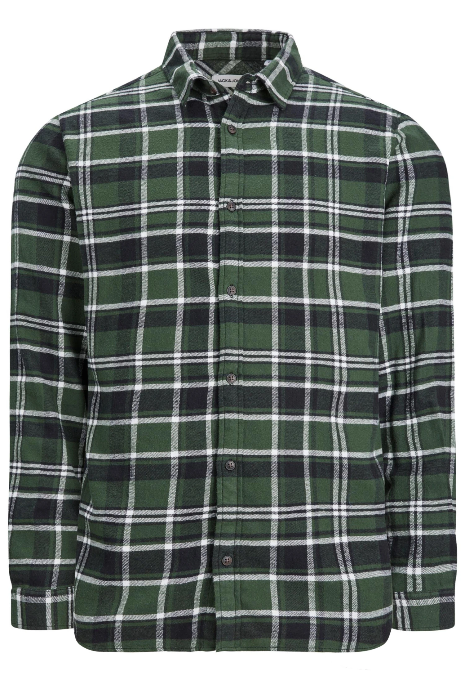 JACK & JONES Green Check Print Long Sleeve Shirt 2 JACK & JONES Green Check Print Long Sleeve Shirt - Image 2