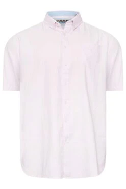 D555 Big & Tall Pink Short Sleeve Oxford Shirt -Menswear Mode Sales Store 78182671 54c4 46 207584 X