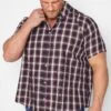 BadRhino Big & Tall Red Short Sleeve Check Shirt