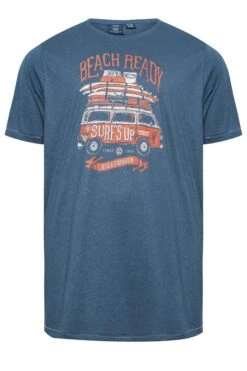 D555 Big & Tall Dark Blue Official Volkswagen 'Surfs Up' Slogan T-Shirt -Menswear Mode Sales Store 7c503628 caef 4a 207641 X