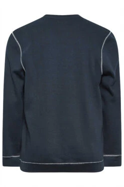 BadRhino Navy Blue Contrast Stitch Sweatshirt -Menswear Mode Sales Store 7c509a29 c5d2 42 208700 Y