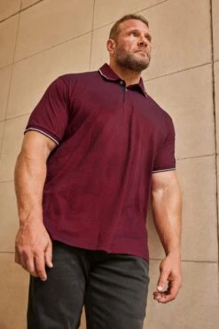 BadRhino Big & Tall Red Birdseye Polo Shirt